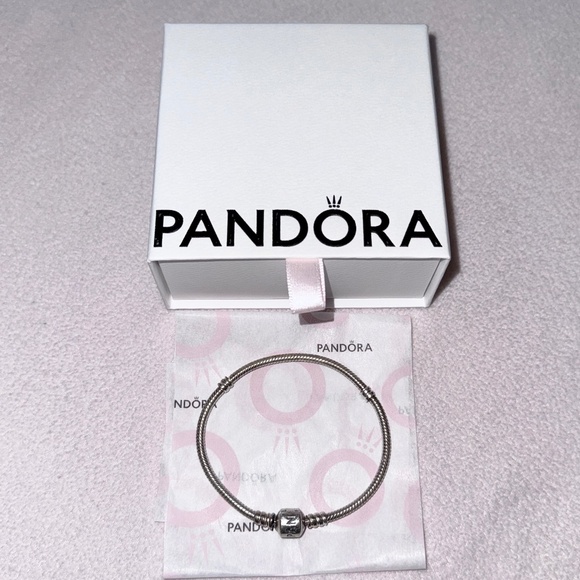 pandora barrel clasp snake chain bracelet - Picture 1 of 4